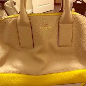 Beige and yellow Kate Spade handbag real leather!
